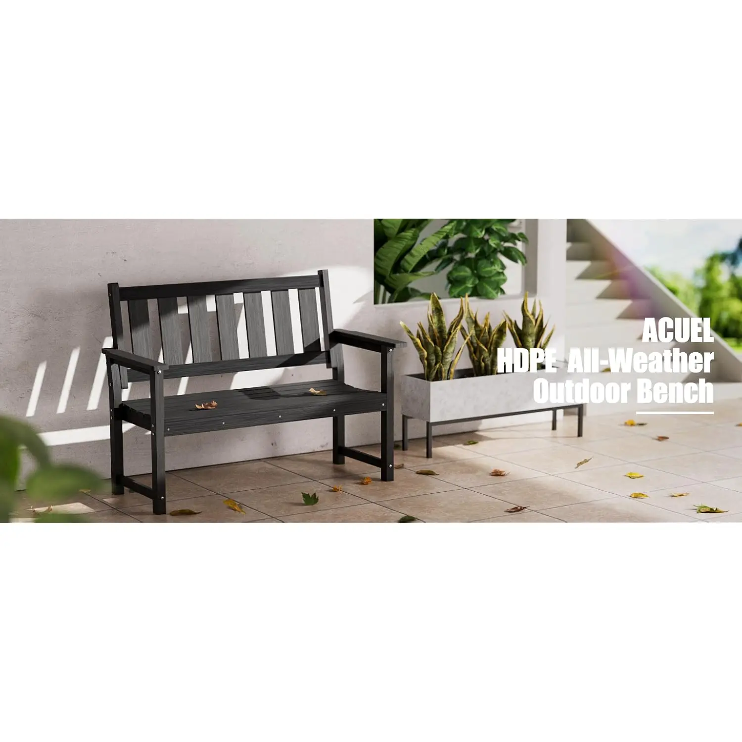 Memorial Bench   50   Weatherproof Durable Outdoor Bench  2 Person Park Bench  Easy to Move  Multi Purpose Design Ideal for Por 6