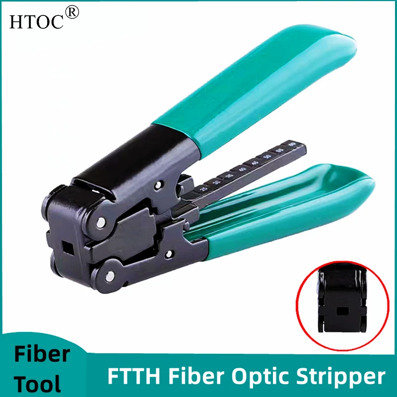 HTOC Cold Splicing Tool Fiber Optic Stripper FTTH Cable Striping Plier Cable Sheath Stripper ftth assembly optical fiber cable distribution and splicing tool kits set stripper power meter fiber equipment