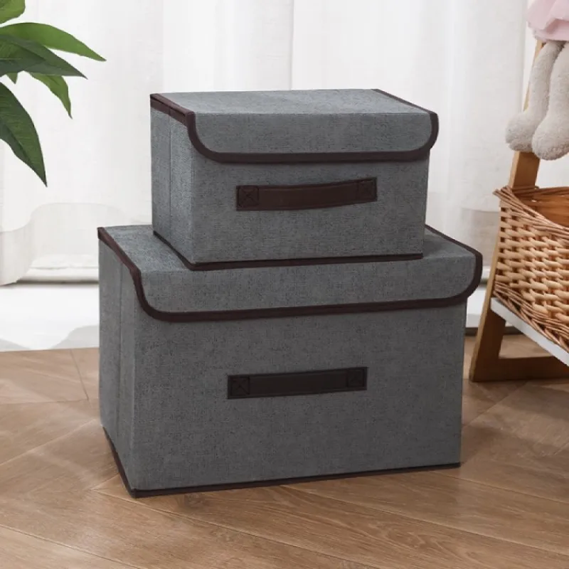 Fold Non Woven Fabric Storage Box Gray Home Supplies Clothing Underwear Sock And Kid Toy Storage Organizer Cosmetics 6