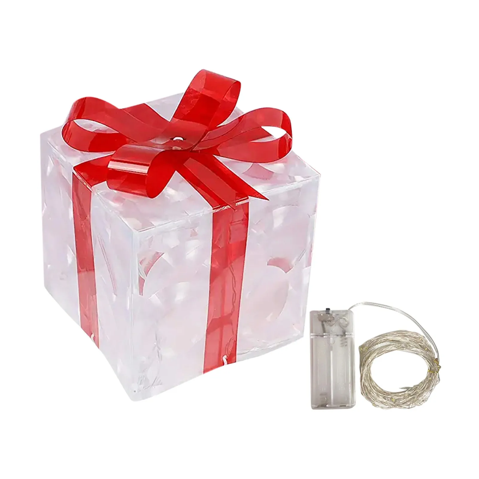 thumbnail image 1 of Caja de regalo navideña iluminada para exteriores, juego de varios modos, decoraciones navideñas iluminadas, cajas de regalo iluminadas con cinta 2024, 1 of 5