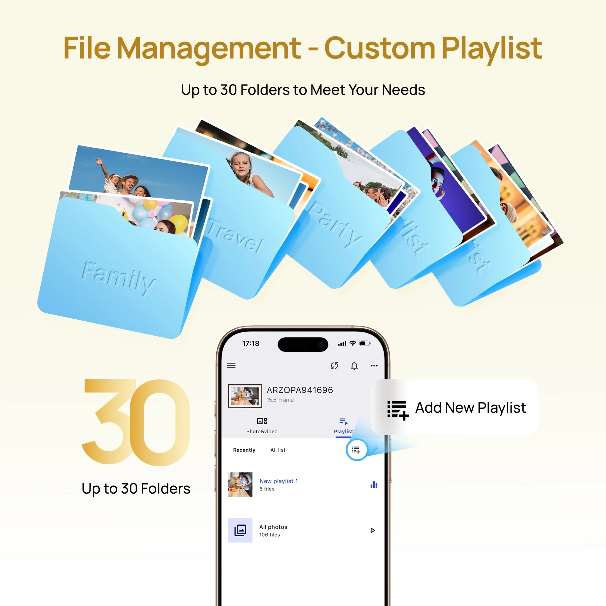 ARZOPA 10.1 Inch Metal Digital Photo Frames WiFi 32GB IPS HD Free Touch Screen Remote Share Photos Videos Auto Rotation,D10 Gold view 5