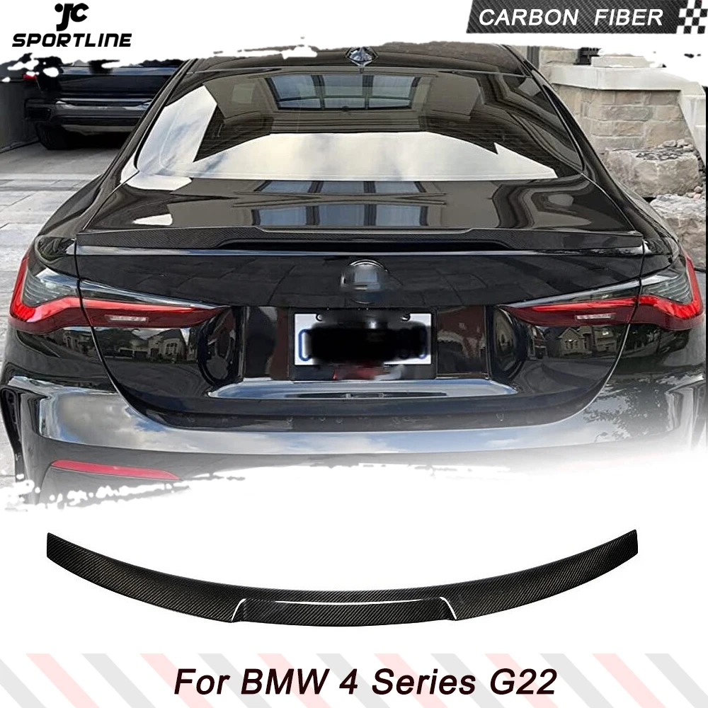 

Car Rear Trunk Spoiler Wing Lip for BMW 4 New Series G22 Coupe 428i 430i 2021-2023 Carbon Fiber Rear Trunk Boot Lip Wing Spoiler