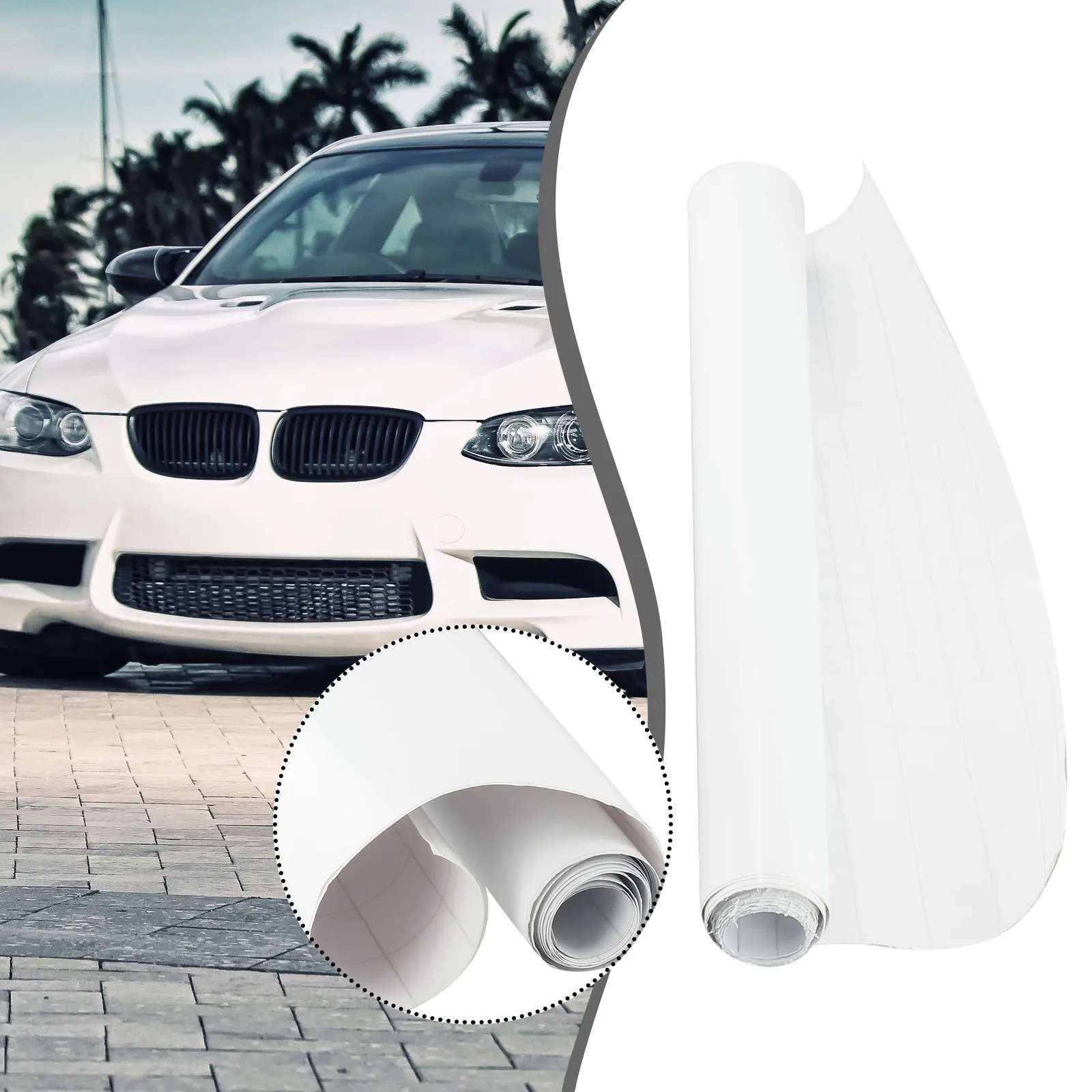 

White Car Gloss Vinyl Film Wraps Stickers Decal Air Bubble Free 30*150cm Brand New Auto DIY Decoration Stickers Accessories