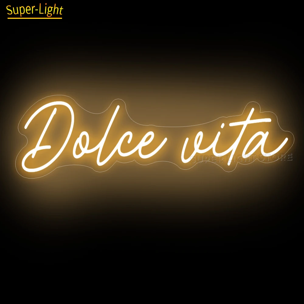 Grande Formato 75X23Cm Personalizzato Neon Dolce Vita Per Matrimonio Neon Italiano Producent Party Wedding Neon Sign Wall Home Decor