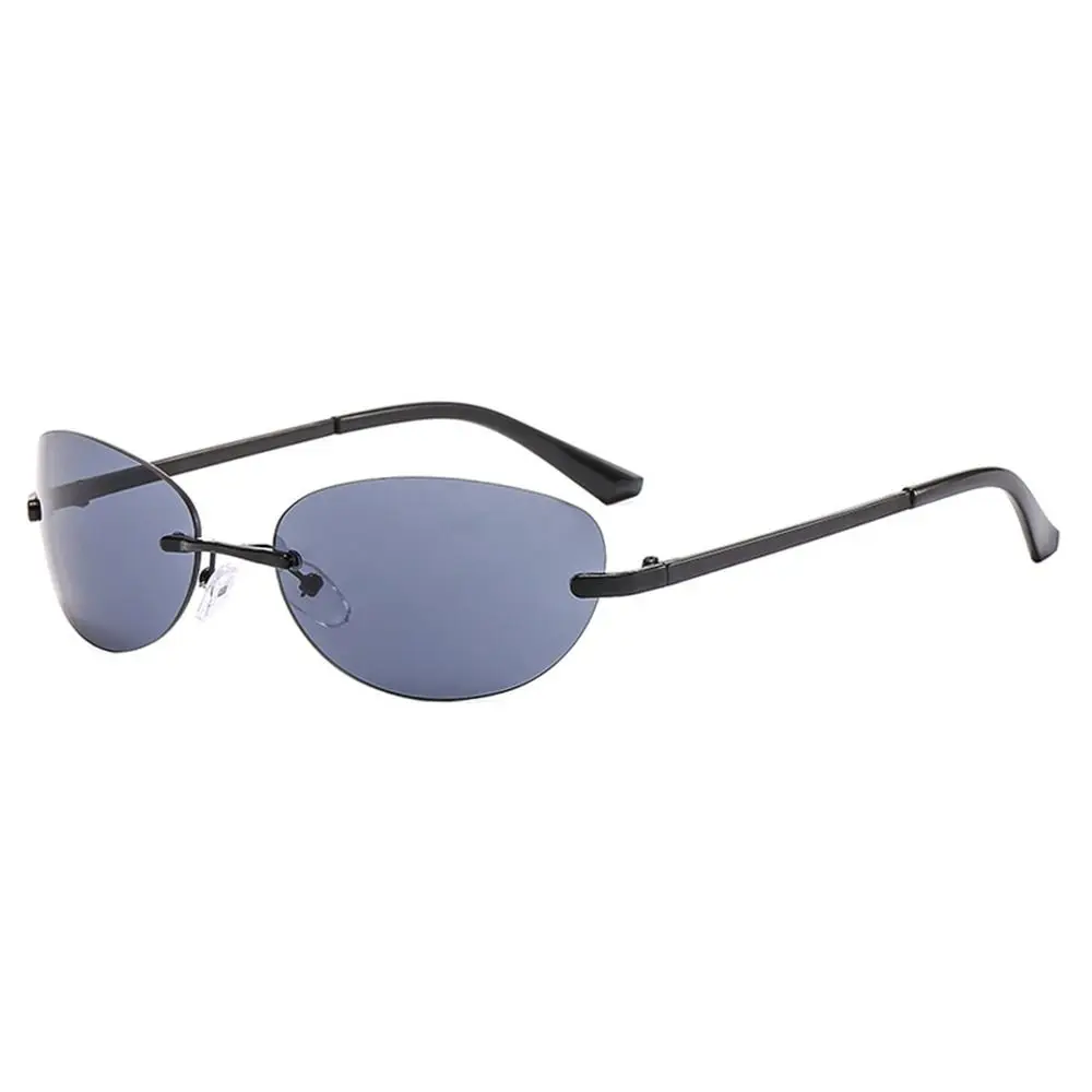 Occhiali da sole Y2K senza montatura | Occhiali da sole Y2K senza montatura da avvolgere, Fashion Y2k Sport Shades UV400 per esterni
