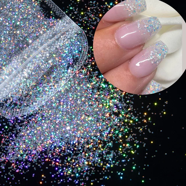 10g/Bag 1mm Holographic Heart Nails Glitter Sequins Sparkly Laser Gold  Flakes For Nails Art Decoration - AliExpress