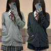 Pink Blue Black Cute Jk Sweater Knitted Cardigan Female Original Japanese Jacket Uniform School Supply Feeling Lazy Style 5