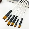 Angular Paint Brushes Set, 6Pcs Angled Paintbrushes for Acrylic Oil Watercolor Gouache Painting, Nylon Angle Shader Brush 1