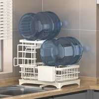 Dish Drying Rack 2-Tier Large Dish Bowl Racks for Kitchen Countertop Detachable Large Capacity Dish Drainer Organizer 2