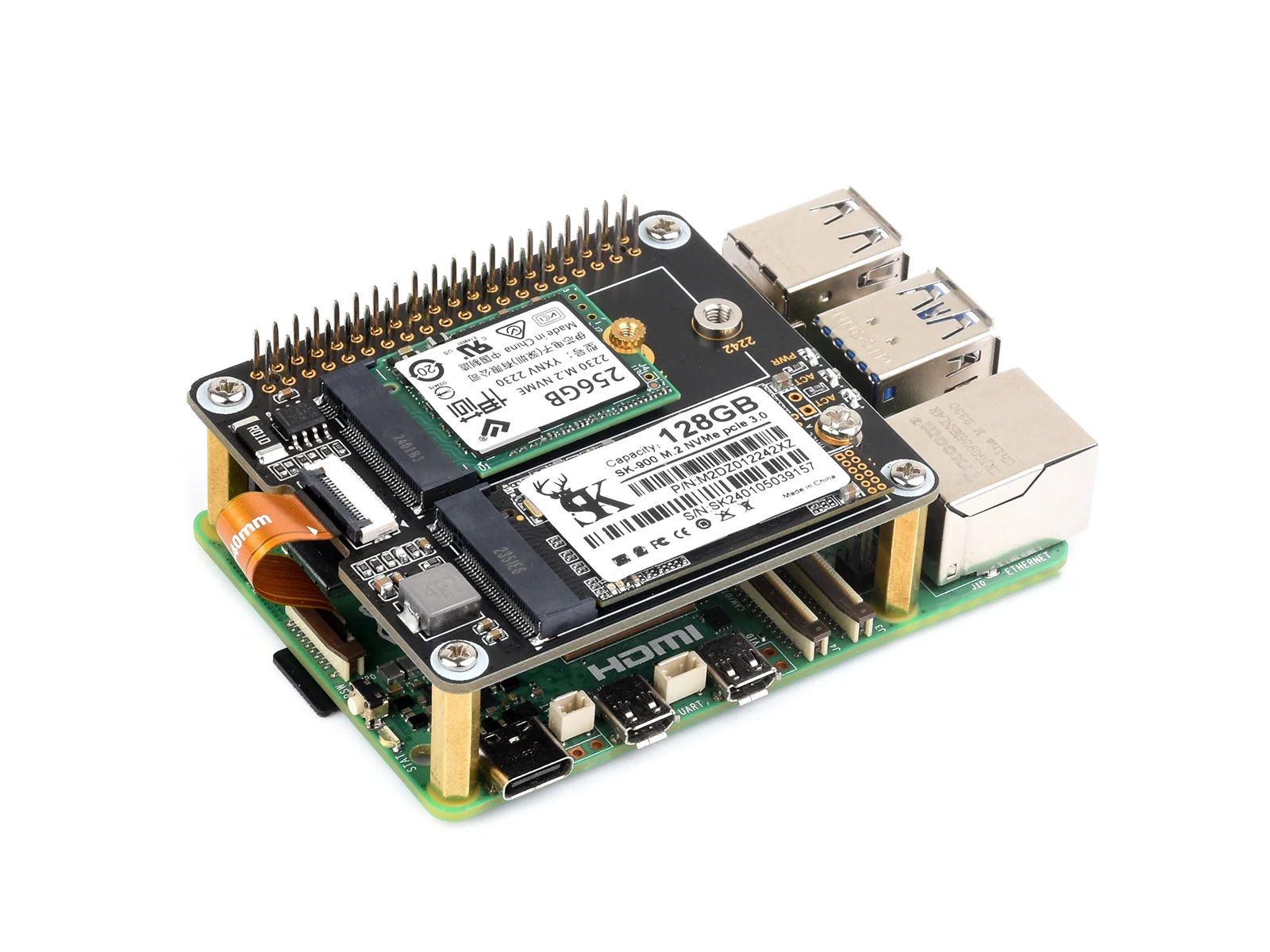 PCIe-Raspberry Pi 5 ?o ?, 2230/2242 ? NVMe ?Uҡu ?a?O?a u??, Raspberry Pi 5 M.2 HAT?oA ?o?, 2  M.2