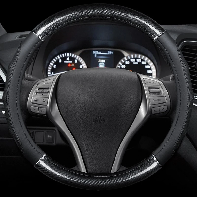 Carbon Fiber Leather Car Steering Wheel Cover for Dacia Sandero Stepway  Crossover for Renault Sandero Auto Accessories - AliExpress
