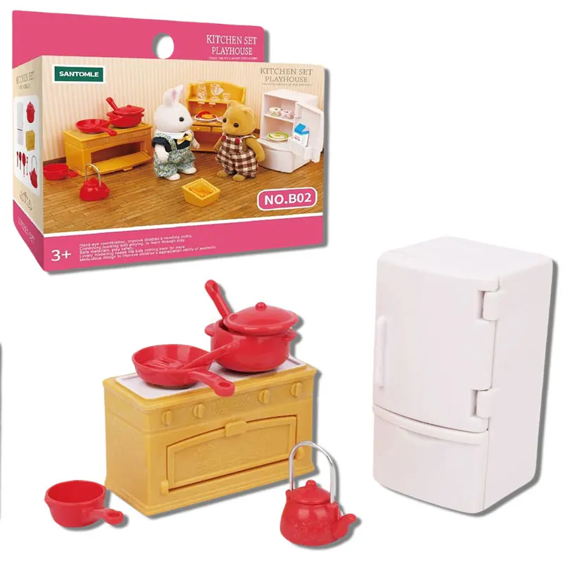 Deluxe Dollhouse Furniture Set - Montessori Miniatures for Creative Play and Imaginative Gifts
