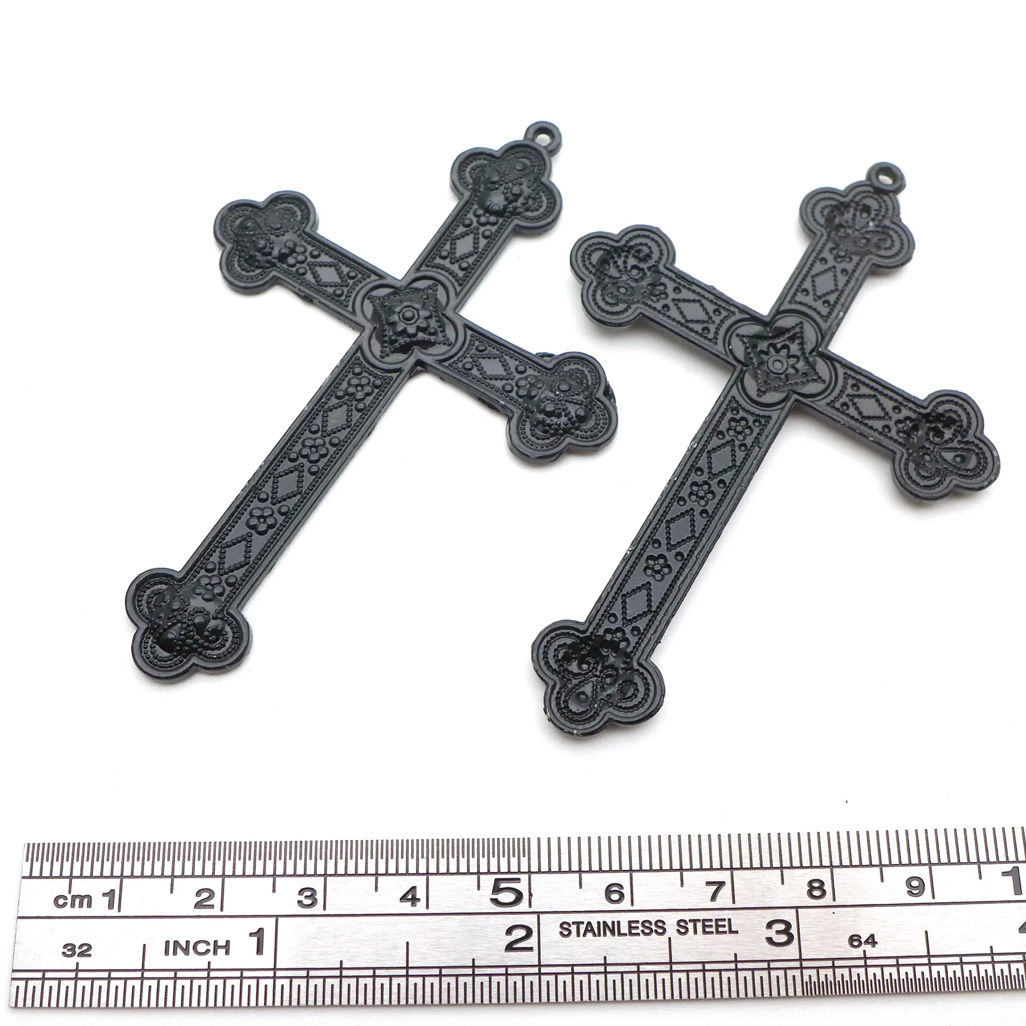 

12pcs 80*54MM Zinc Alloy Black Cross Crucifixion Tibetan Charms Pendants Jewelry Craft Earrings Women Necklace DIY Free Shipping