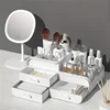 Makeup Storage Box Drawer Dormitory Finishing Plastic Shelf Large Makeup Capacity Cosmetics Skin Care Dressing Table Desktop 3