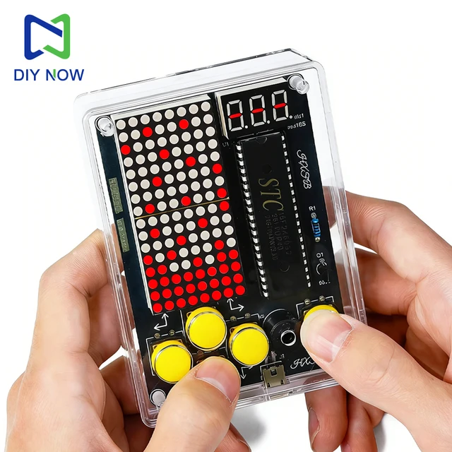 Console de jeu électronique à 7 pixels, Kit de bricolage, 51 microcontrôleurs, jeu de puzzle pour les amateurs d'électronique pour apprendre à souder le bricolage 1