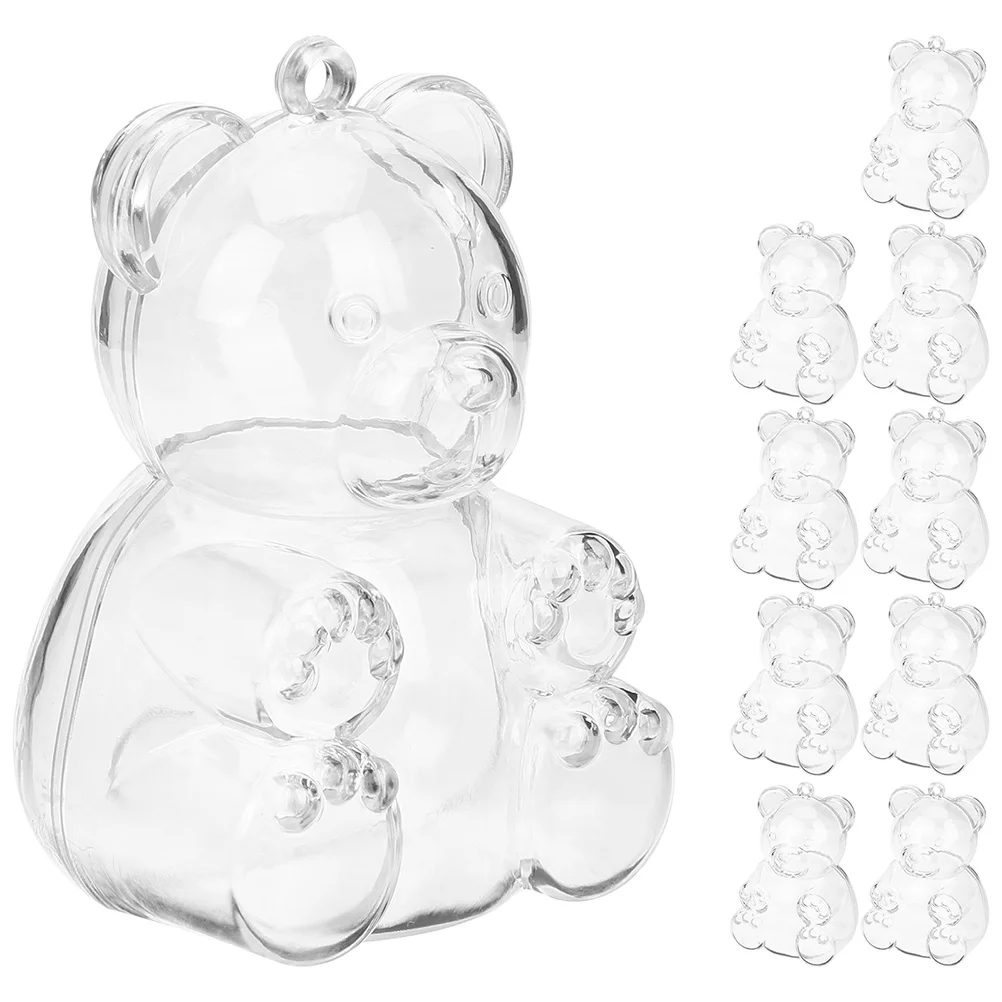 

Bear Candy Boxes Bulk Plastic Food Container Transparent Treat Boxes Candy Packing Boxes Wedding Party Candy Boxes