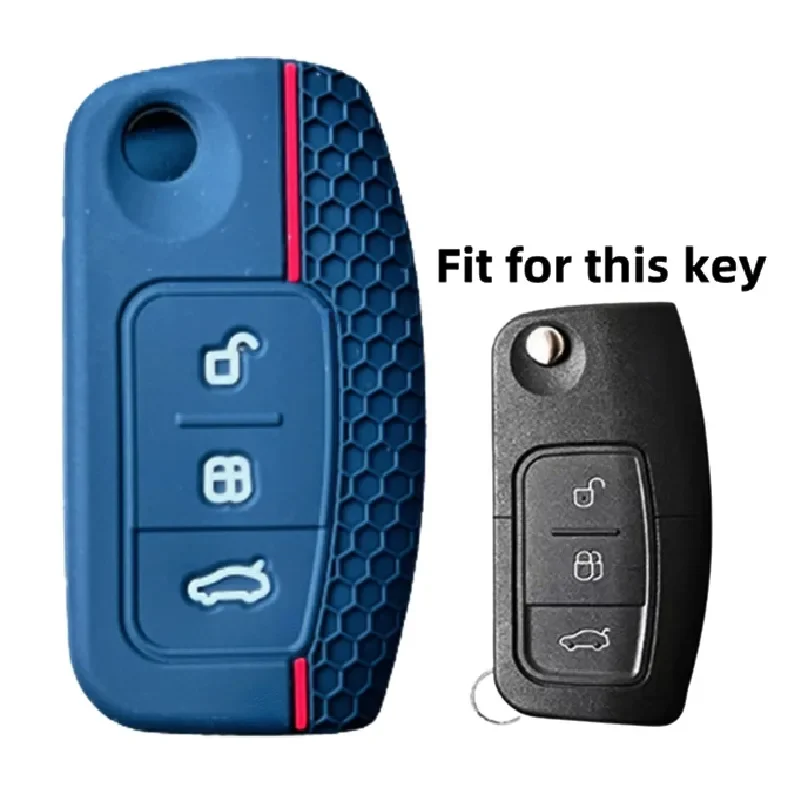 Силиконовый чехол для автомобильного ключа для Ford Focus 2 MK2 Fiesta Mondeo Galaxy Falcon District Ecosport Flip Remote Shell Accessories