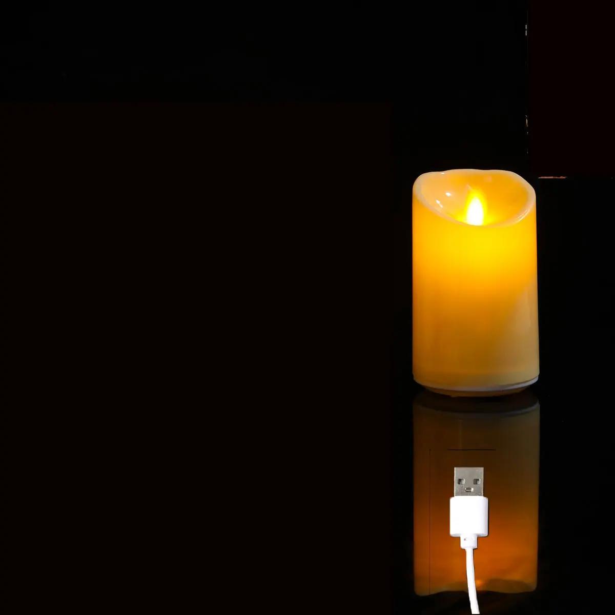 Flameless LED Rechargeable Dancing Flame Pillar Candles with USB Charging