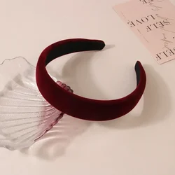Elegant Vintage Velvet Headbands - Black, Green & Wine Red Solid Colors (Burgundy)