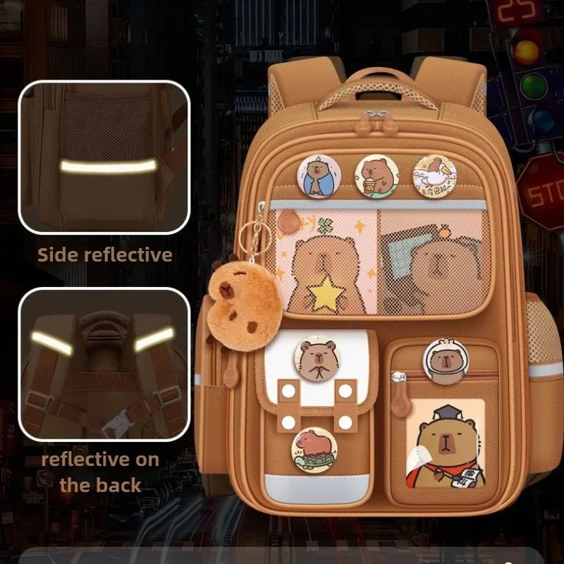 Waterproof Capybara Backpack Large Capacity Ergonomic Spine Protection Comfortable Wide Straps School College Bag for Students 6