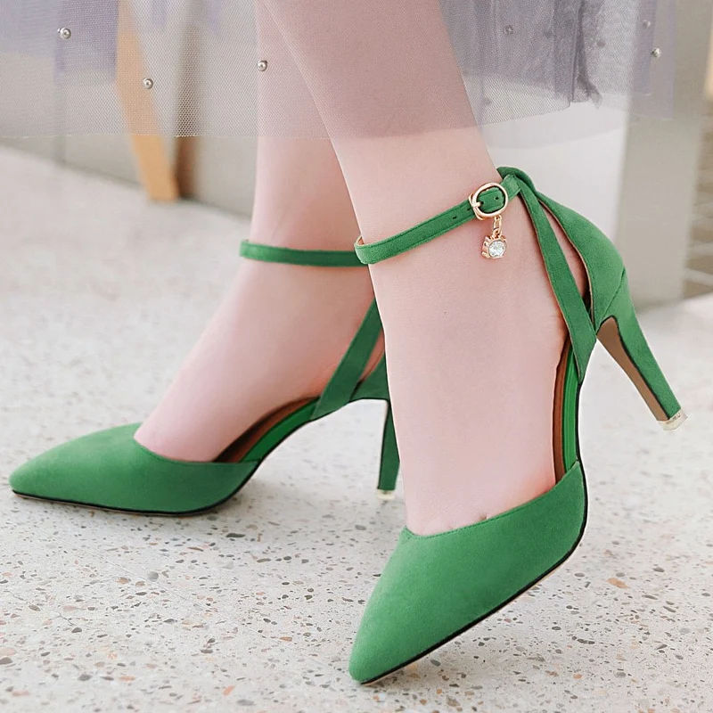 Scarpe Con Tacco A Spillo E Cinturino Alla Caviglia, Punta A Punta, Donna, Per Serate E Matrimoni, Tacco 8cm