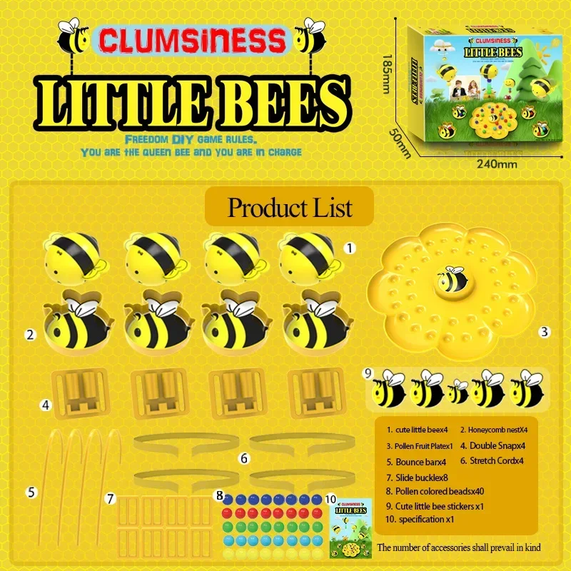 Little Bumblebee Multifunctional Board Game Puzzle Fishing Toys Interactive Educational Toys For Kids Christmas Gift Family Game