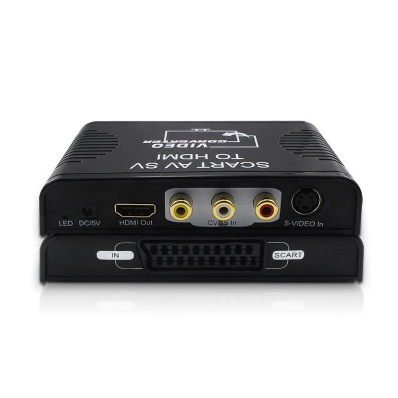 S-Video Composite Av Scart A Hdmi Converter Video Switch Box 3-In-1 Scart + S-Video + Convertitore Composito Av Rca A Hdmi Per Tv
