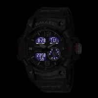 SMAEL Sport Watch Military Wristwatch for Men Alarm Stopwatch LED Digital Back Light Dual Time Display Waterproof Watch Men 8007 2