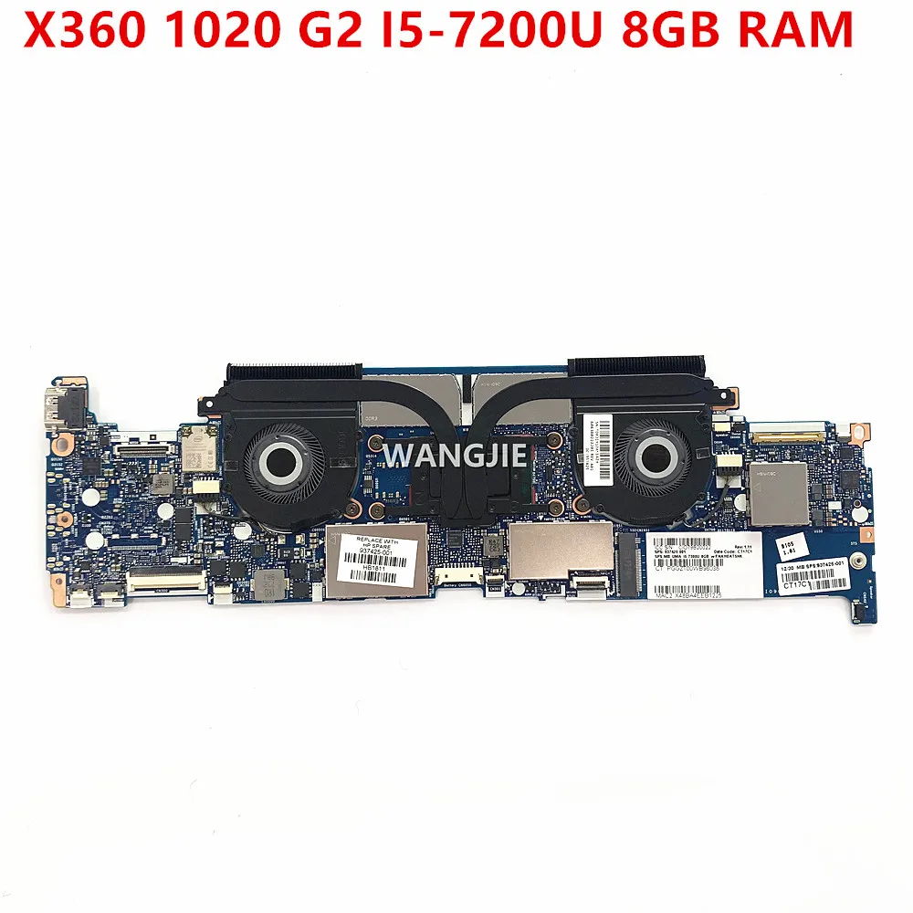 

937425-001 937425-501 937425-601 для HP Elitebook X360 1020 G2 материнская плата для ноутбука с I5-7200U 8 ГБ ОЗУ 6050A2895901-MB-A01