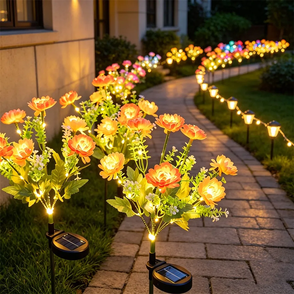 Solar Lotus Flower Outdoor Garden Light - Decorative Lawn Lamp for Yard, Patio, Parties, Weddings, and Holidays