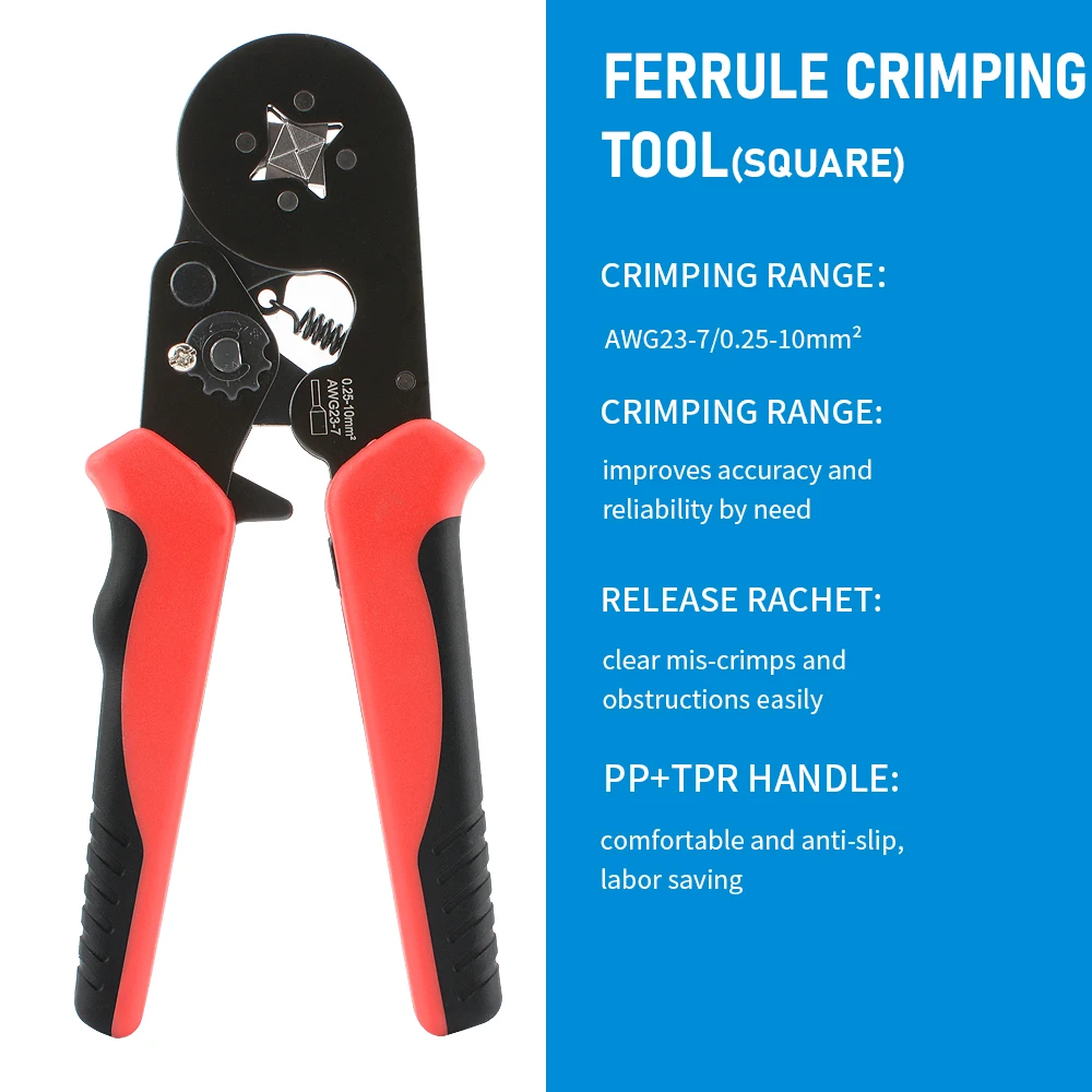 AWG 23-7 Crimper AWG23-7 Wire Ferrule Crimping Tool HSC8 6-4A Ferrule ...
