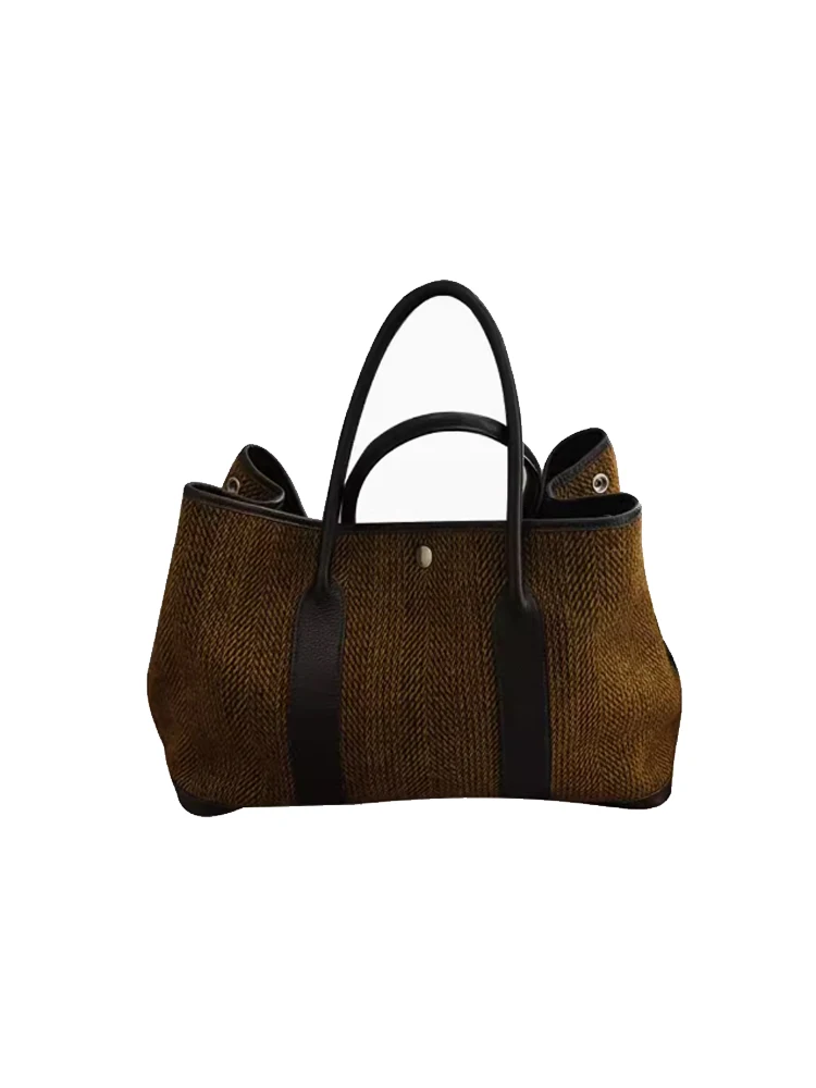 Fashion New Woven Fashion Casual Tote Bag 2024 Summer Commuter Shoulder Personalized Large Capacity Women's Bag