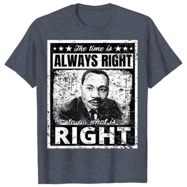 Martin Luther King Jr. MLK Classic The Time Is Always Right T-Shirt Black History Month Gift Customized Products 5