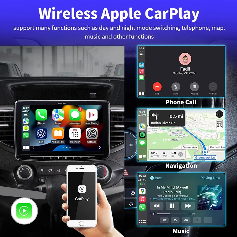 Wired to Wireless CarPlay Box Smart Dongle 2in1 Wireless Android Auto Adapter Plug and Play Fast Connect Compatible with 99% of