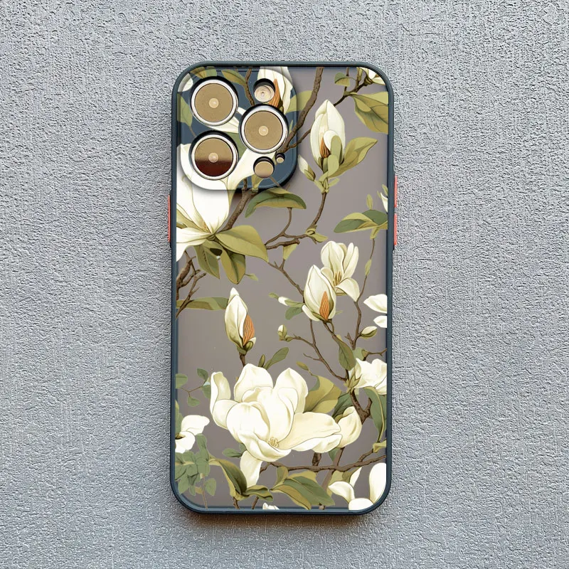 Magnolienblüten-Handyhülle für iPhone 13 12 11 Pro Max Mini 17 16 15 14 Plus Pro Max X XR XS 16 15 Plus Stoßfeste Rückseiten-Abdeckungen – Detail 8
