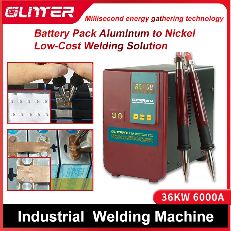 GLITTER 811A mesin las Spot denyut nadi untuk mesin las Pak baterai Lithium dengan solder jarak jauh 75A pena 6