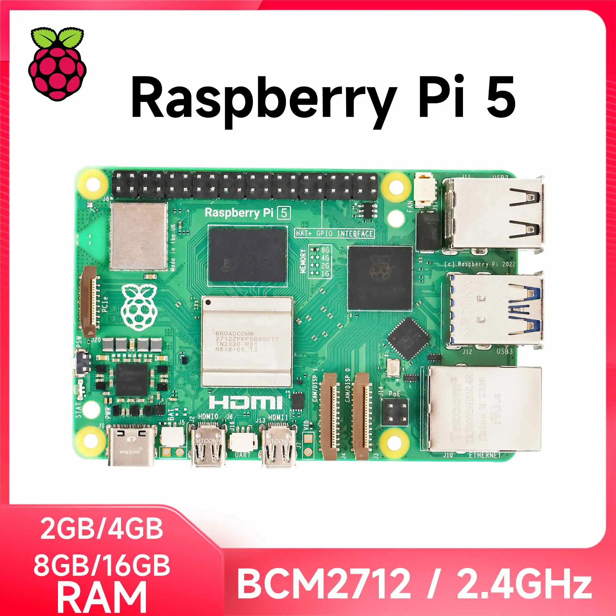 New Original Raspberry Pi 5 Development Board Starte Kit 4GB