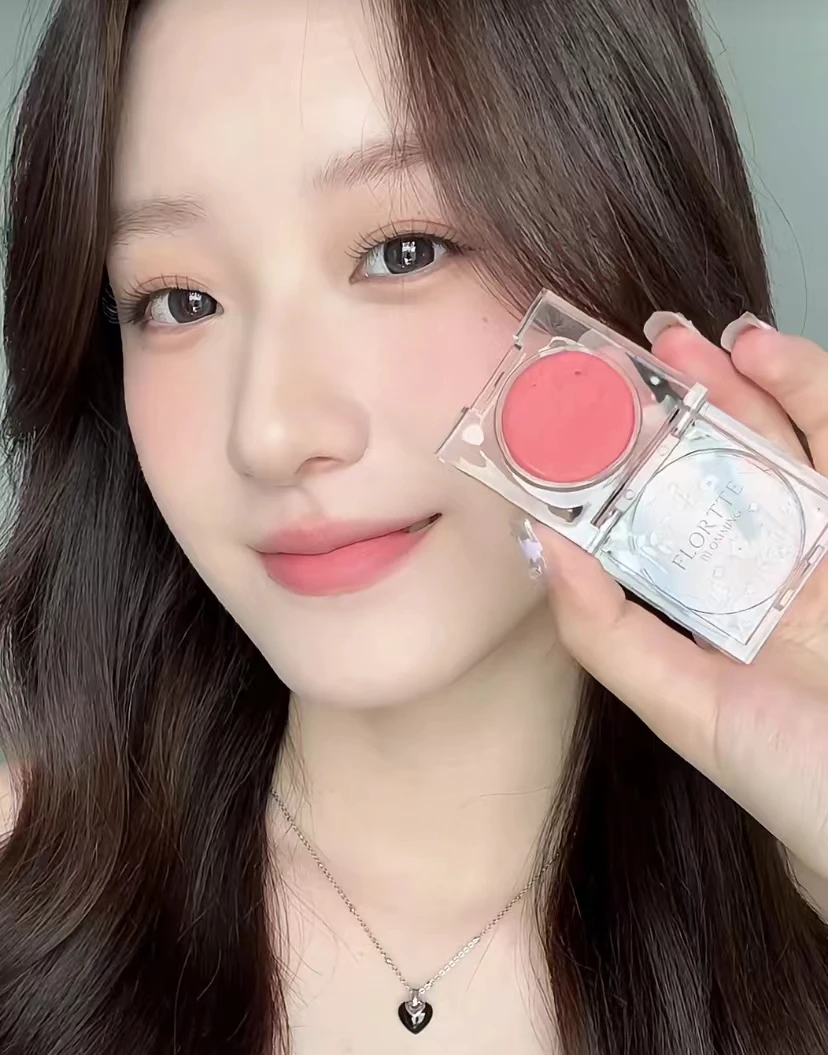 FLORTTE Blooming Lovely Series Blusher 3 In 1 Multi-purpose Cream Moist Cute Long Lasting Eyeshadow Lip Mud Face Makeup 5