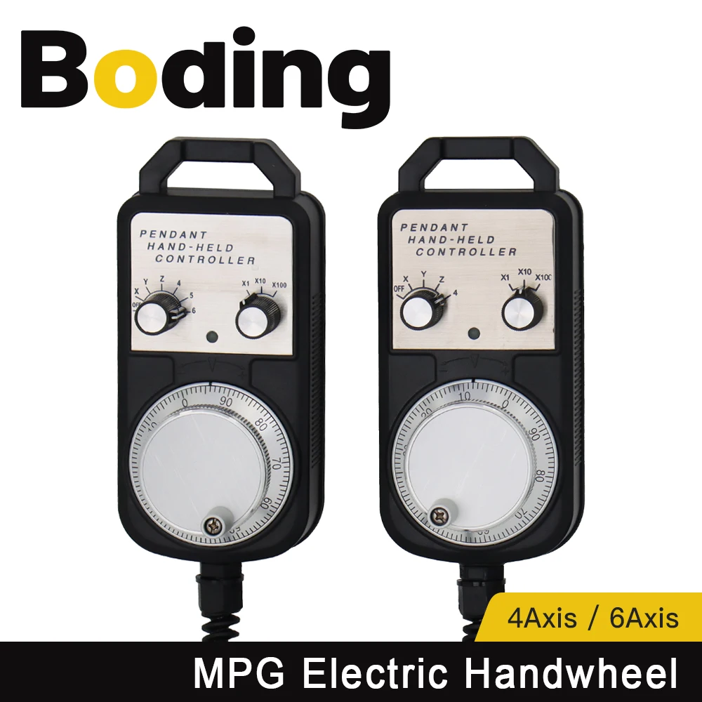 

CNC Pulse Generator 4/6Axis MPG Pendant Handwheel 5V for FAGOR GSK Siemens MITSUBISHI FANUC System 5V Manual Pulse Generator