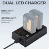 K&F Concept LP-E6/LP-E6N/LP-E6NH Battery Charger Dual Slot Quick Charger for Canon EOS R5 EOS R6 EOS R EOS 5D Mark IV 5D Cameras 2