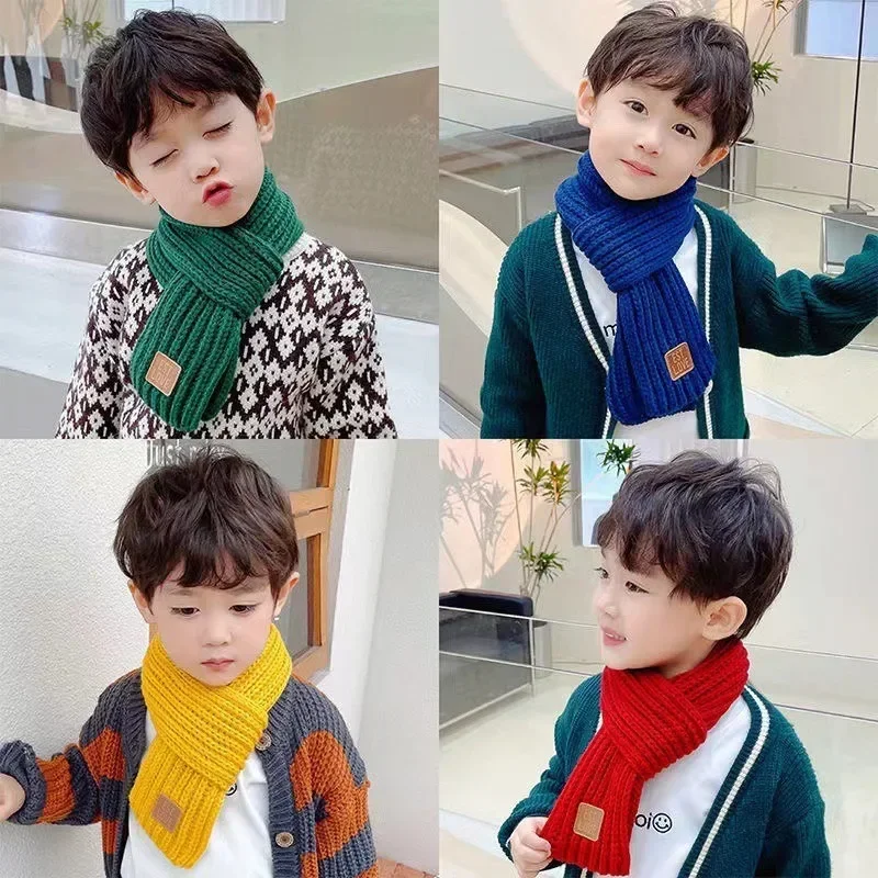 Autumn Winter Knitted Scarf for Kids Neck Scarf Soft Parent-child Children&acute;s Scarves New Neckerchief Autumn Boys Girls Warmer knitted scarf