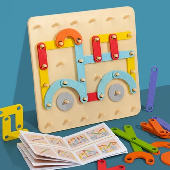 Wooden Geometric Pegboard Toy 1