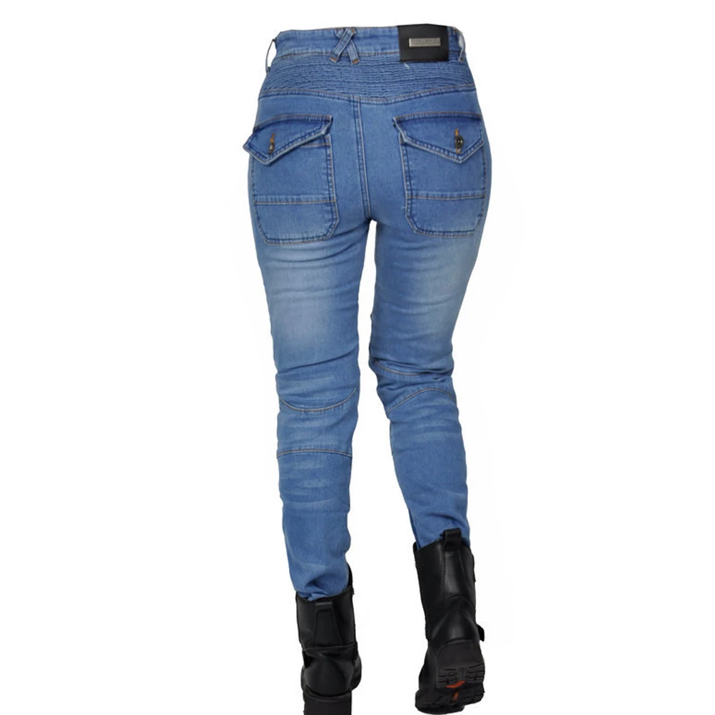 여성용 오토바이 라이딩 팬츠, 4중 업그레이드 CE 아머 무릎 및 엉덩이 보호대, 모터바이크 사이클링 바지, 모토크로스 레이싱 진 데님