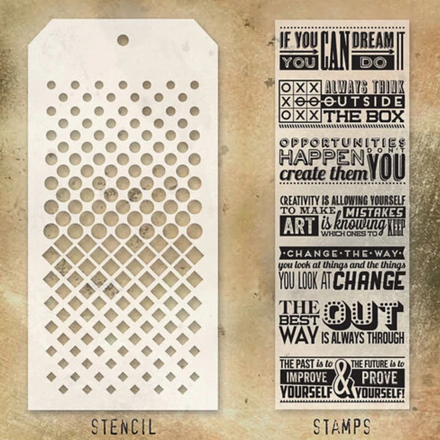 Tim Holtz 11 Department Store Clear Stamps & Stencil Set