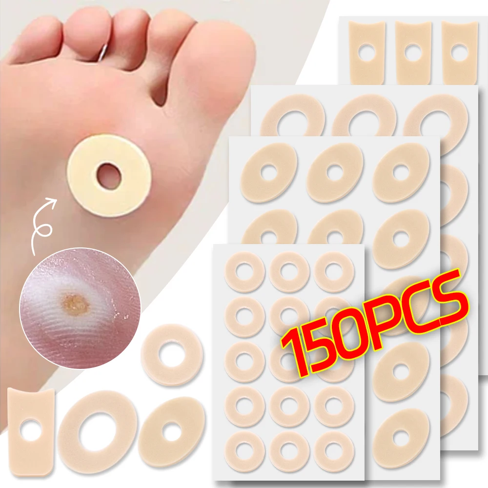 45PCS Callus Cushions Shoes Heel Pad Foam Round Toe Foot Corn Bunion Protectors Pads Medical Plaster Foot Wart Corn Removal Tool