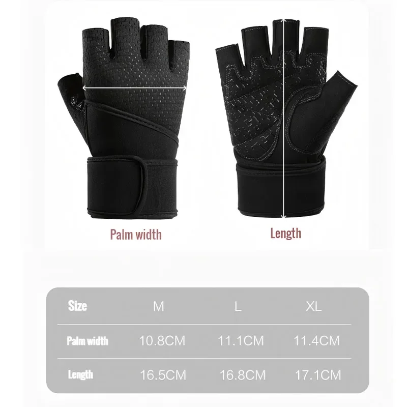 Gym Gloves Grips Anti-Skid Wrist Straps Protector for wrist training anti-slip half finger movement anti-cocoon Palm Protection