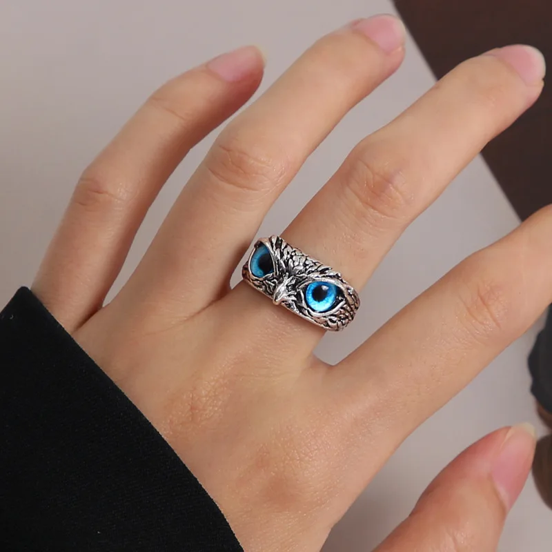 Fashion Charm Vintage Owl Ring 6Colors for Men Women Cute Animals Owl Youth Gothic Rings Jewelry Accessories Gifts