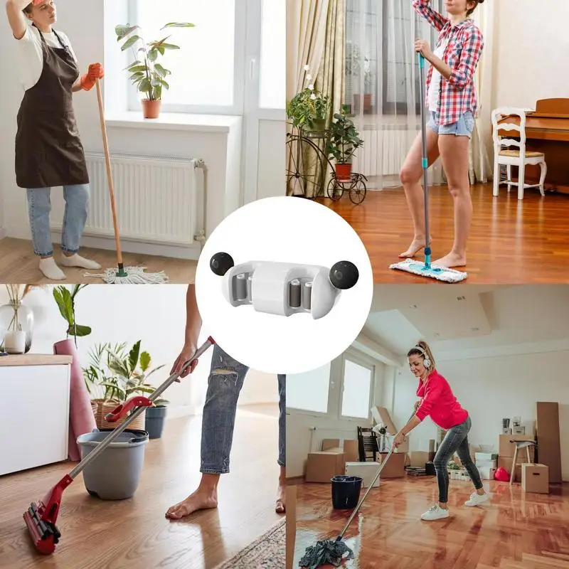 Dangling Broom Organizer Bear Shape Mop Rack Removable Household Gadgets Dangling Home Organization For Bathroom Kitchen
