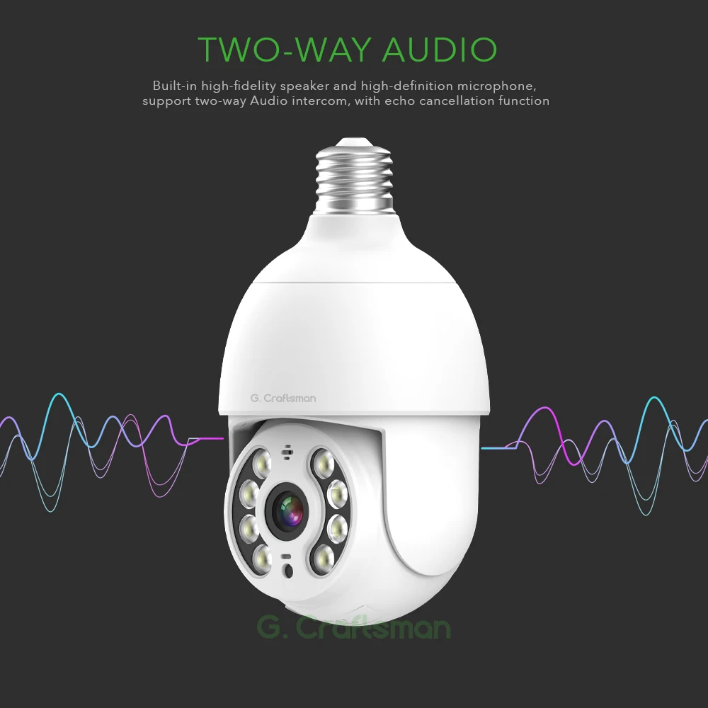 G.Craftsman ワイヤレス防犯カメラセット 夜間監視・防水IP65 防犯カメラ 屋外 家庭用 500万画素 夜間フルカラー スマホ 遠隔