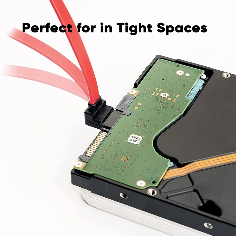 SATA III 케이블 6Gbps Sata 3.0 코드 각도 조절 SATA III 데이터 케이블 (잠금 래치 포함, Sata 2.5인치 SSD, 3.5인치 HDD 드라이브용)